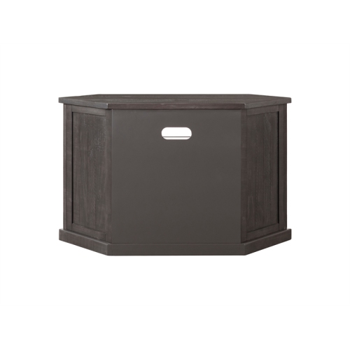 Bowery Hill Rustic Corner 50" Solid Wood TV Stand in Gray