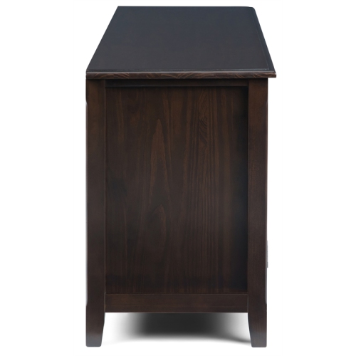 Simpli Home Burlington Wood 72" Transitional TV Media Stand in Mahogany Brown For TVs up to 80"
