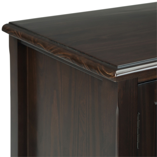 Simpli Home Burlington Wood 72" Transitional TV Media Stand in Mahogany Brown For TVs up to 80"