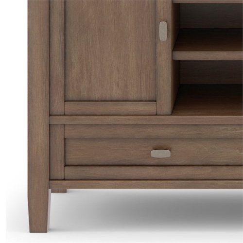 Simpli Home Warm Shaker Wood 47" Transitional TV Media Stand in Rustic Natural Brown For TVs up to 50"