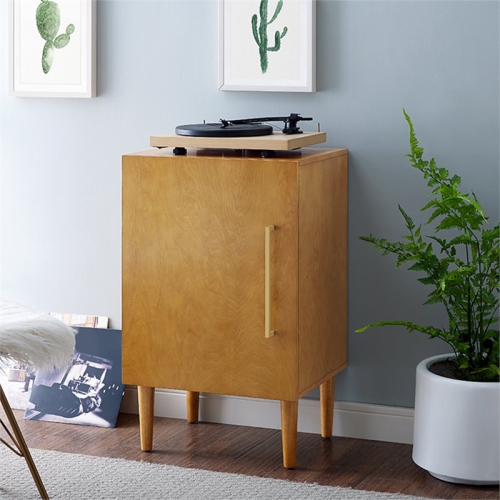 Crosley Everett Record Player Stand in Acorn