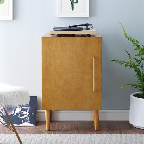 Crosley Everett Record Player Stand in Acorn