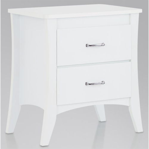 ACME Babb Wooden Rectangular Nightstand with 2 Drawers and Tapered Legs in White