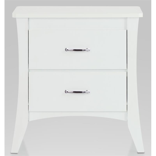 ACME Babb Wooden Rectangular Nightstand with 2 Drawers and Tapered Legs in White