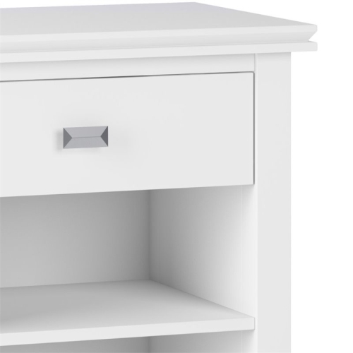 Simpli Home Artisan Wood 24" Transitional Bedside Nightstand Table in White