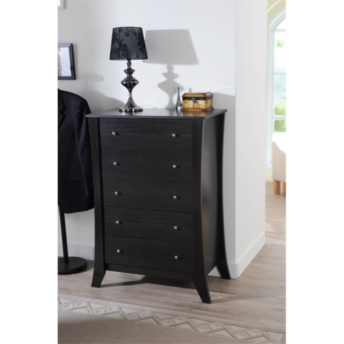 Furniture of America Arango Contemporary Wood 5-Drawer Chest in Espresso