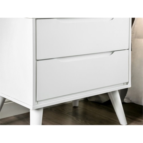 Bowery Hill 2 Drawer Nightstand in White
