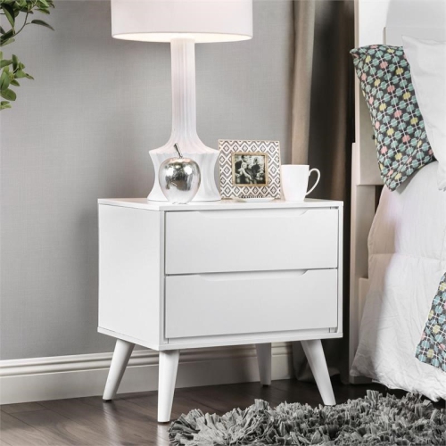 Bowery Hill 2 Drawer Nightstand in White