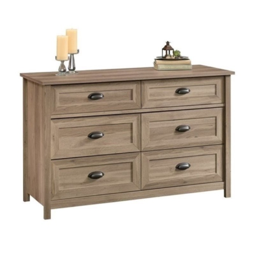 BOWERY HILL  6-Drawer Farmhouse Engineered Wood Dresser In Salt Oak