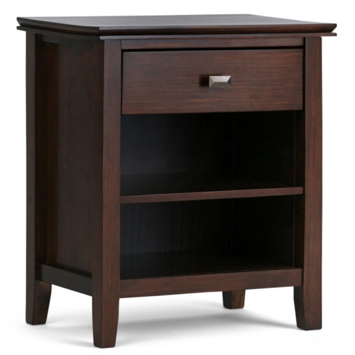 SIMPLI HOME  Artisan Wood 24" Transitional Bedside Nightstand Table In Russet In Brown Love this nightstand