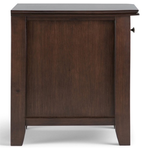 Simpli Home Artisan Wood 24" Transitional Bedside Nightstand Table in Russet Brown