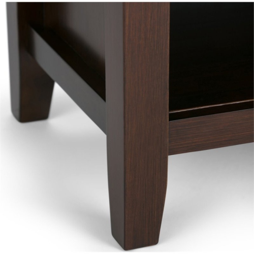 Simpli Home Artisan Wood 24" Transitional Bedside Nightstand Table in Russet Brown