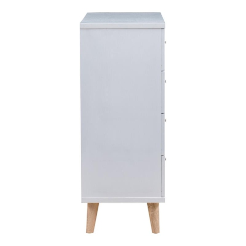 Furniture of America Pives Mid-Century Modern Wood 4-Drawer Chest in White
