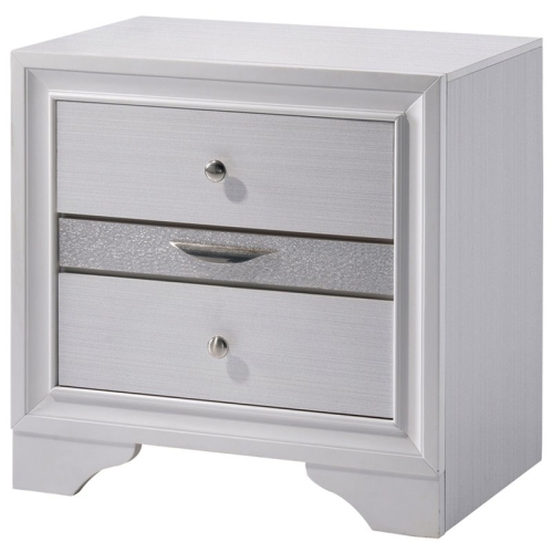 Furniture of America Laren Contemporary Solid Wood 3-Drawer Nightstand in White