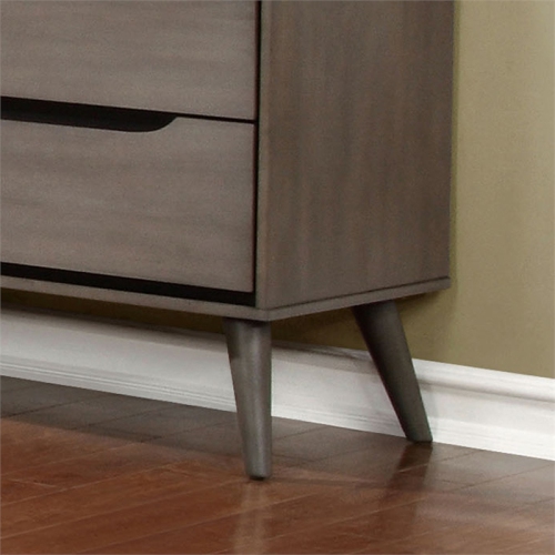 Furniture of America Belkor Mid-Century Modern Wood 2-Drawer Nightstand in Gray