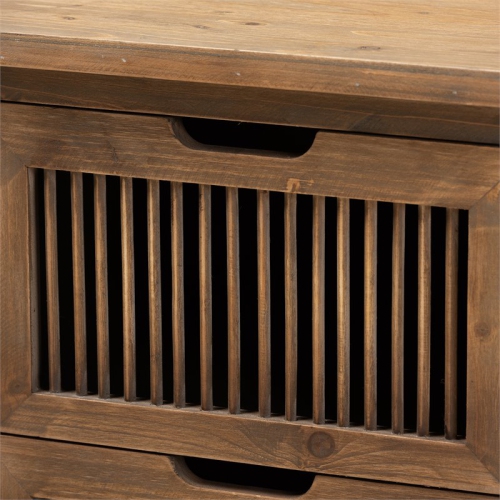 Baxton Studio – Table d’extrémité à 2 tiroirs avec tige en bois au fini chêne