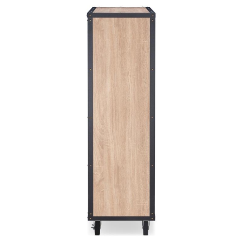 ACME Bemis Wooden Chest with Caster Wheels in Weathered Light Oak