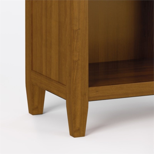 Simpli Home Carlton Wood 24" Transitional Bedside Nightstand Table in Light Golden Brown