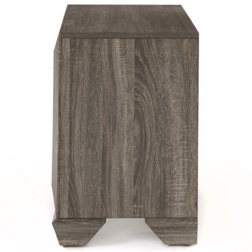 ACME Lyndon Square 2 Drawers Nightstand in Weathered Gray Grain