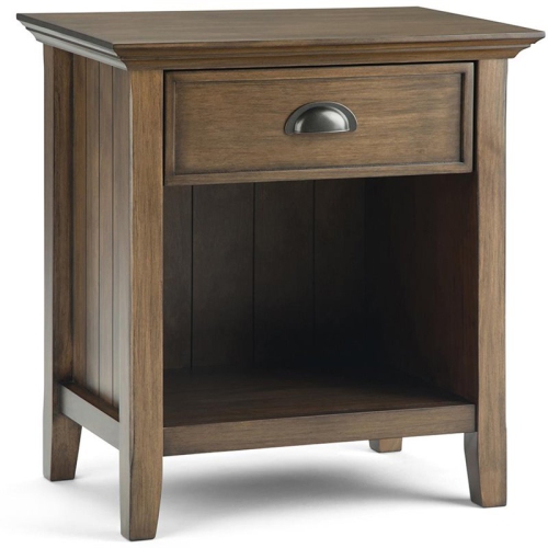 SIMPLI HOME  Acadian Wood 24" Transitional Bedside Nightstand Table In Rustic Natural In Brown Probably the best flat pack pice of furniture I've ever seen