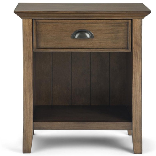 Simpli Home Acadian Wood 24" Transitional Bedside Nightstand Table in Rustic Natural Brown
