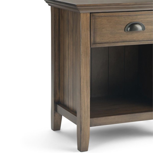 Simpli Home Acadian Wood 24" Transitional Bedside Nightstand Table in Rustic Natural Brown
