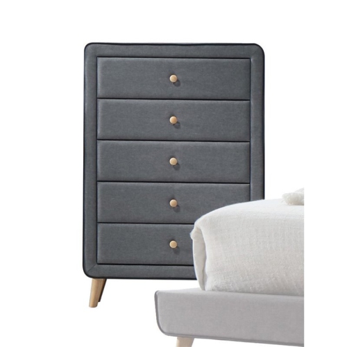 BOWERY HILL  5 Drawer Chest In Light In Gray