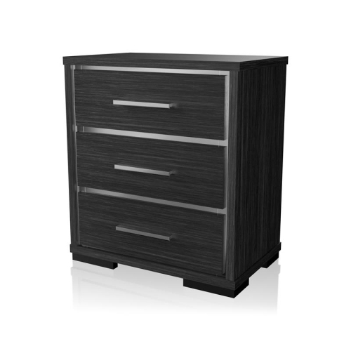 Furniture of America Henly Contemporary Wood 3-Drawer Nightstand in Warm Gray