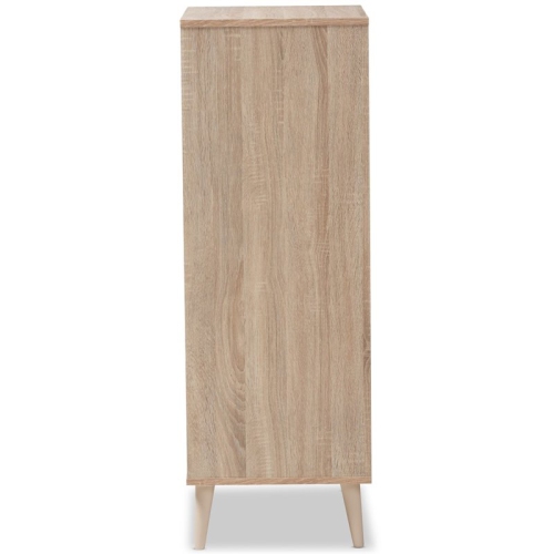 Bowery Hill 5 Drawer Modern Chest in Light Oak and Grey