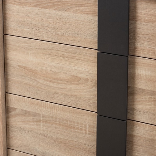 Bowery Hill 5 Drawer Modern Chest in Light Oak and Grey