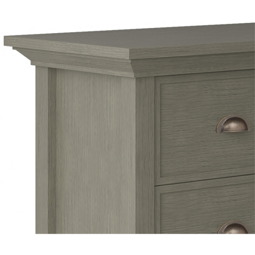 Simpli Home Redmond Wood 39" Transitional Medium Cabinet in Farmhouse Gray