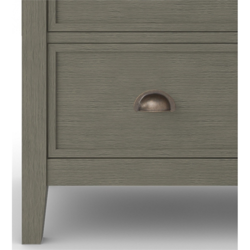 Simpli Home Redmond Wood 39" Transitional Medium Cabinet in Farmhouse Gray