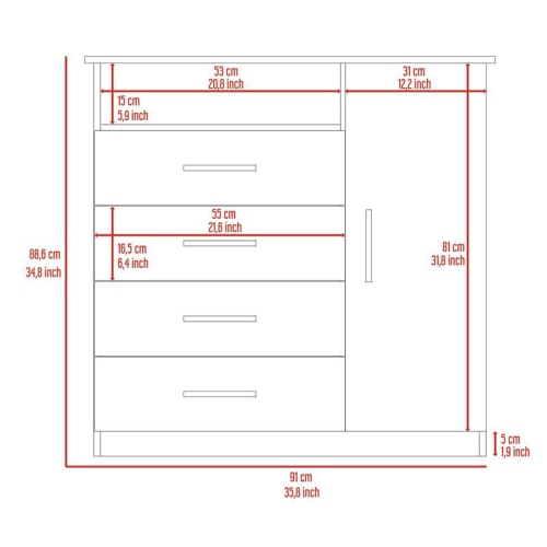 Bowery Hill Contemporary 4 Drawer Dresser in Espresso
