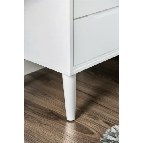 Furniture of America Belkor Mid-Century Modern Wood 2-Drawer Nightstand in White