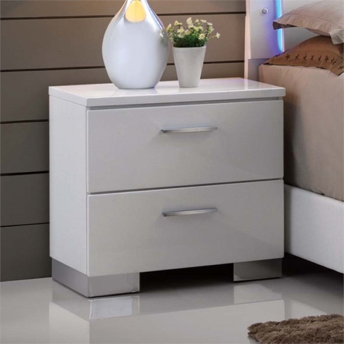 Bowery Hill 2 Drawer Nightstand in White