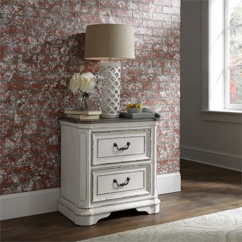 Magnolia Manor White 2 Drawer Night Stand