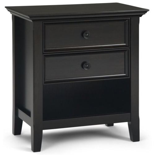Simpli Home Amherst Wood 24" Transitional Bedside Nightstand Table in Hickory Brown