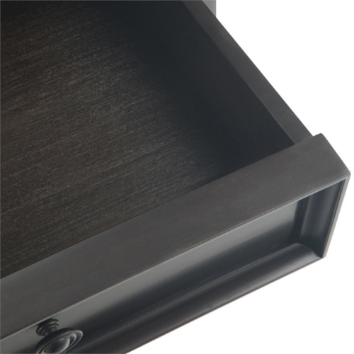 Simpli Home Amherst Wood 24" Transitional Bedside Nightstand Table in Hickory Brown