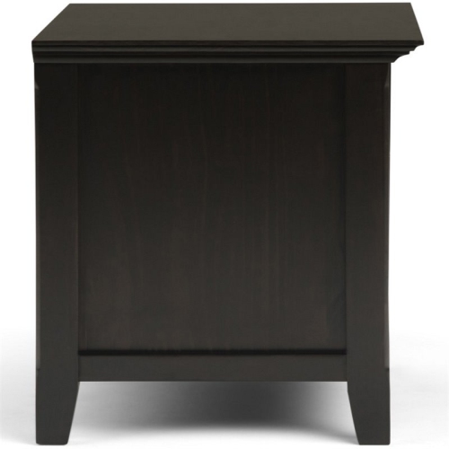 Simpli Home Amherst Wood 24" Transitional Bedside Nightstand Table in Hickory Brown