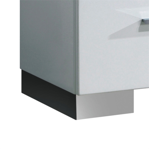 Furniture of America Rayland Solid Wood 2-Drawer Nightstand in Glossy White