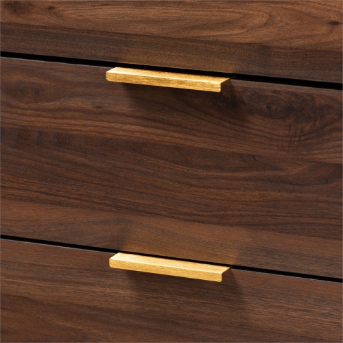 Bowery Hill Walnut Brown Finished 5-Drawer Wood Chest