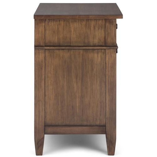 Simpli Home Carlton Wood 24" Transitional Bedside Nightstand Table in Rustic Natural Brown