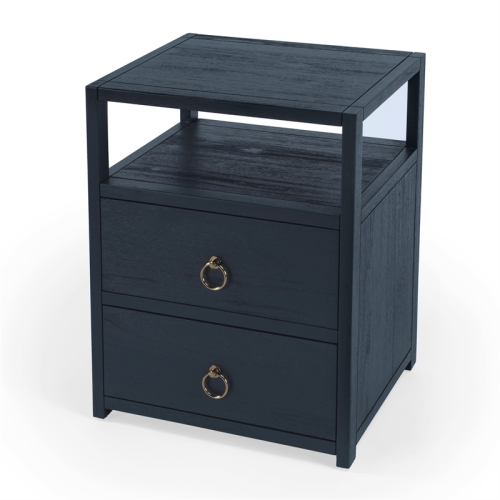 BUTLER SPECIALTY  Company Lark 2-Drawer Wood Nightstand - Navy Blue