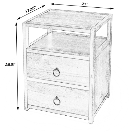 Butler Specialty Company Lark 2-Drawer Wood Nightstand - Natural