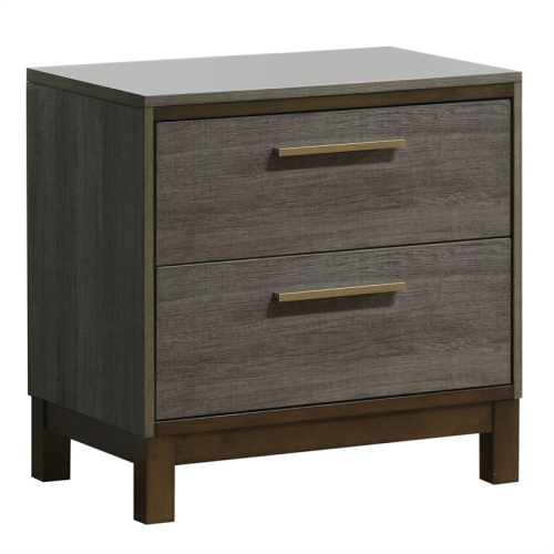 Furniture of America Charlsie Solid Wood 2-Drawer Nightstand in Antique Gray