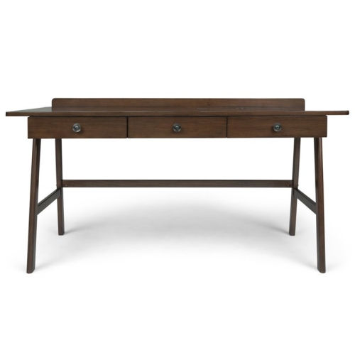 Simpli Home Rylie Solid Wood Transitional 60 " Desk in Natural Aged Brown