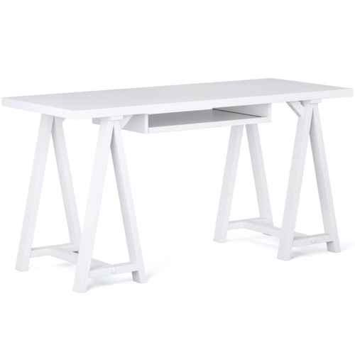 SIMPLI HOME  Sawhorse 60" Soild Wood Modern Industrial Computer Desk In In White I did my best!