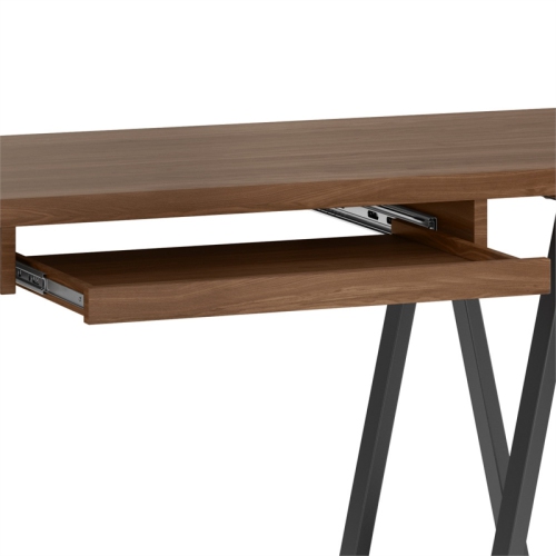 Sawhorse Industrial 60 " W Solid Walnut Veneer and Metal Desk