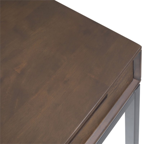 Simpli Home Banting Solid Hardood Industrial 60 " Desk in Walnut Brown