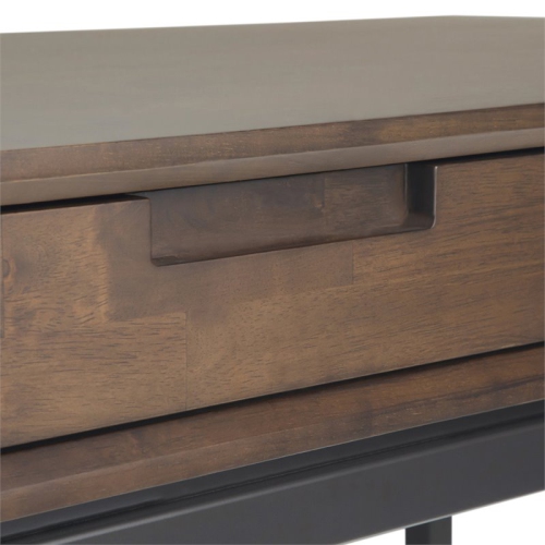 Simpli Home Banting Solid Hardood Industrial 60 " Desk in Walnut Brown